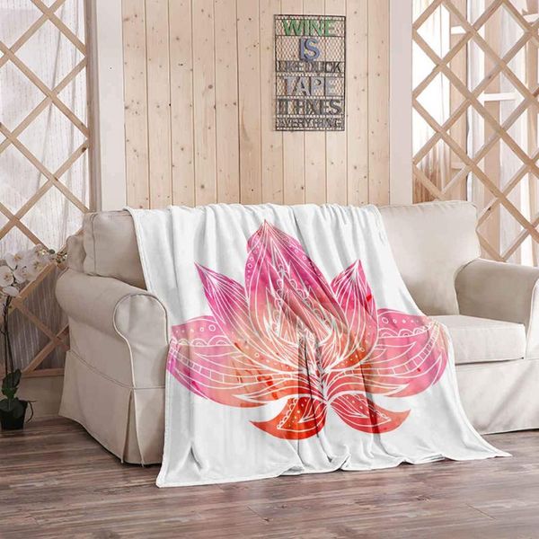 

blankets kuidf boho throw blanket color lotus watercolor flannel bedding luxury oversized for couch bed or sofa 150x220cm