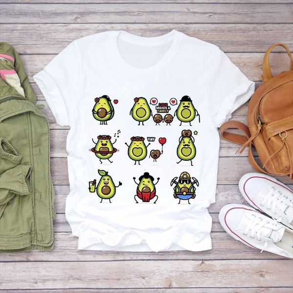 

men cartoon avocado baby cute mens t shirt mom fruit love 90s print lady shirts graphic ladies female tee, White;black