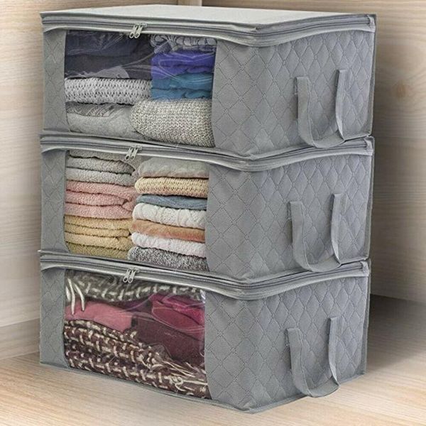 

storage bags foldable bag for clothes blanket quilt closet sweater organizer box non woven zipper