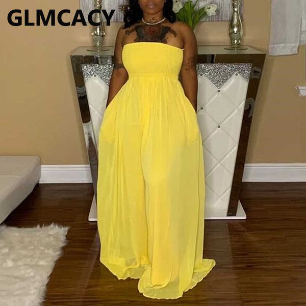 

off shoulder tube jumpsuit casual solid loose overalls 210702, Black;white