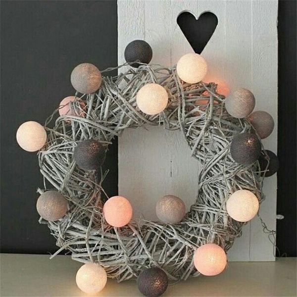 

strings 20 led cotton ball garland string lights christmas fairy lighting for outdoor holiday wedding xmas party home decoration