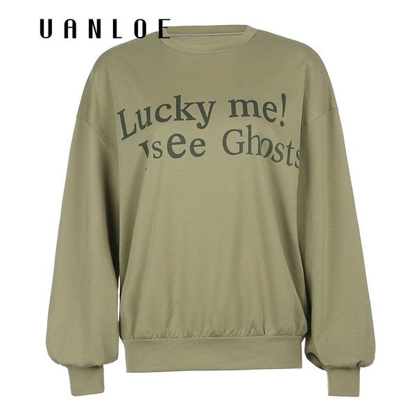 

uanloeoversized sweatshirt women autumn long sleeve streetwear letter printed pullover 90s vintage leisure women's sweatshirts hoodies, Black