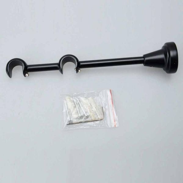 

blinds black metal curtain drapery adjustable dual rod bracket fits for 5/8"