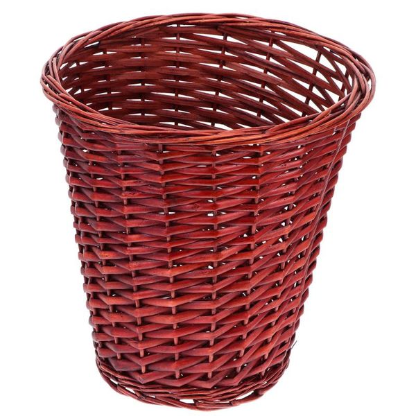 

laundry bags 1pc household storage basket t rattan woven bucket for home (brown)