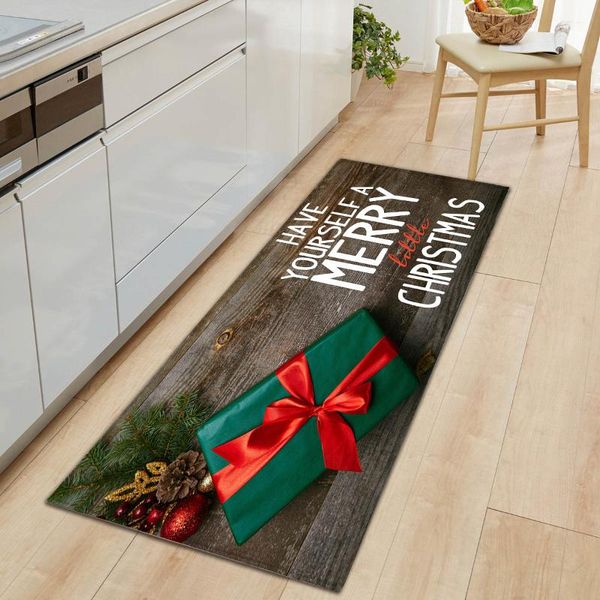

carpets christmas flannel entrance door mat soft kitchen carpet doormats non-slip rug hallway home decor