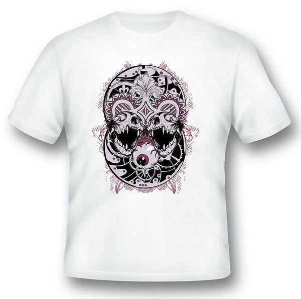 

skulls eye art black or white tee, White;black