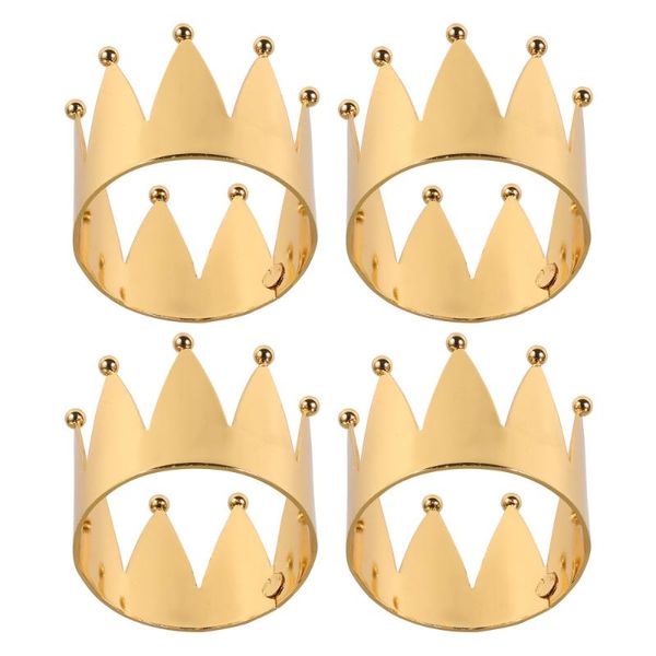 

napkin rings 4pcs crown design buckles table holders (golden)