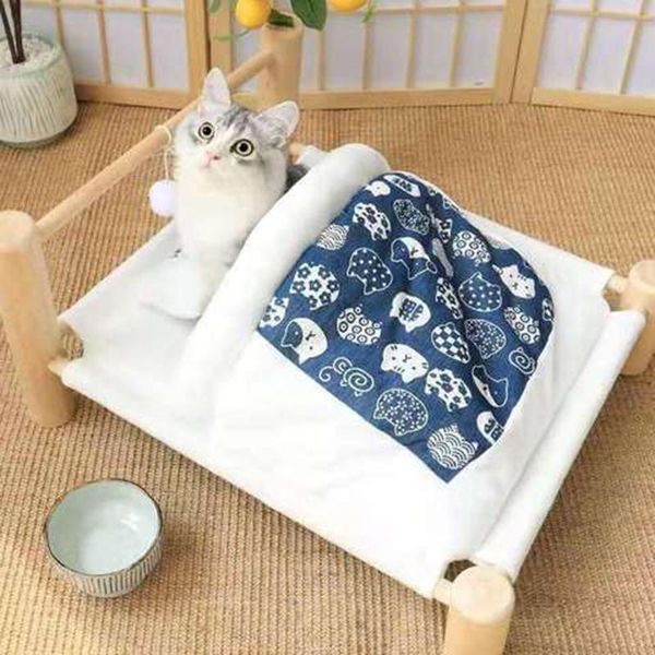 

cat beds & furniture litter wooden pet bed hanging comfortable hammock soft small dog washable kennel supplies