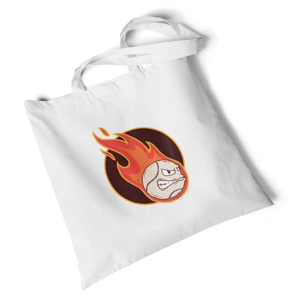 

shopping bags fashion flame printed white canvas bag storage foldable large travel shoulder environmental reusable handbag