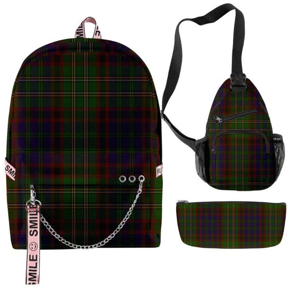 

backpack 3d grid woolly teenager students boys girls schoolbag women men oxford waterproof 3pcs/set children lapbag