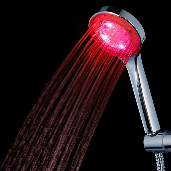 

bathroom shower sets led temperature control head hand-held supercharged luminous