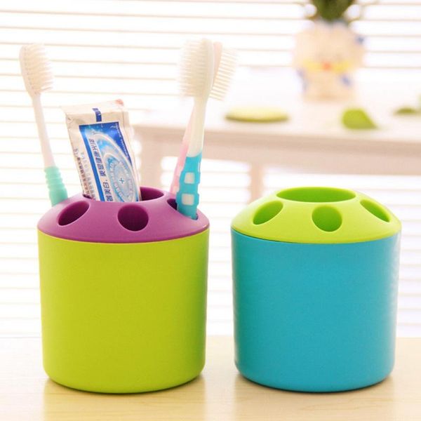 

color multi-purpose plastic toothbrush storage tube porous holder bathroom accessories pencil bath accessory set