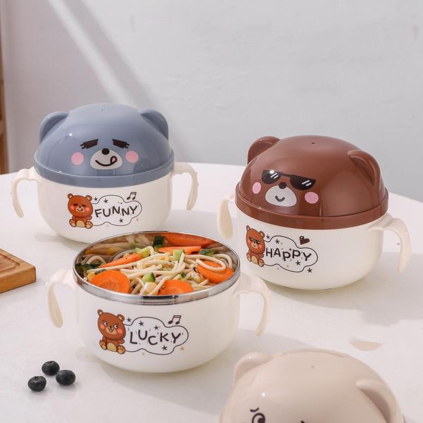 

dinnerware sets kitchen accessories steel children instant noodle cup single handle double anti-fall scalding kindergarten