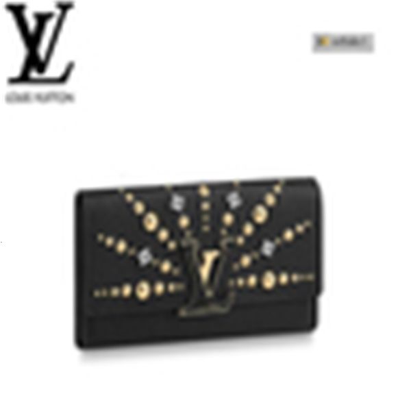 

card brand designer luxury ye7a evening m63461 capucines wallet women key real leather long wallet clutches chain wallets compact purse hold, Red;black