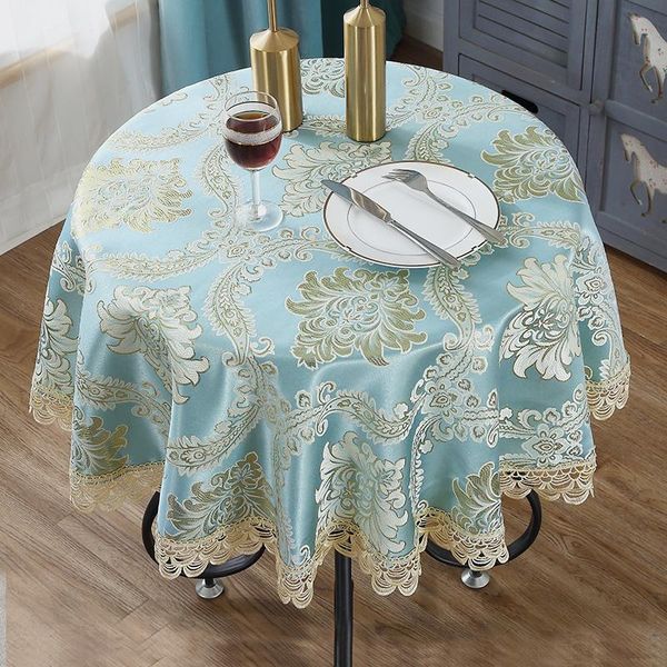 

table cloth luxury european style round/square tablecloth with tassel embrodered cover for wedding decor christmas round