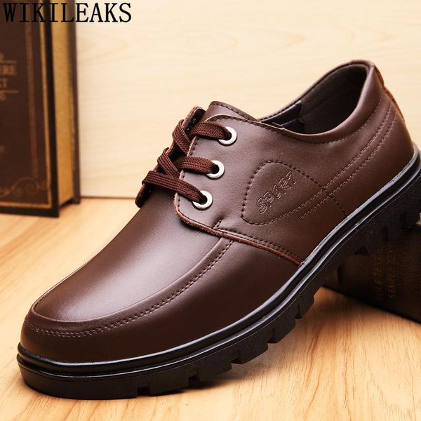 

oxford shoes for men formal dress leather casual business brown wedding office 2021 chaussure homme, Black