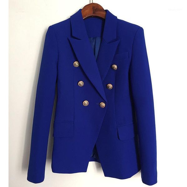 

women's suits & blazers 2021 fashion royal blue for women catwalk elegant stylish double breasted blazer jacket plus size xxxxl, White;black