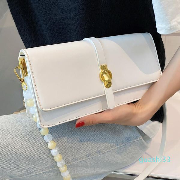 

evening bags pearl chain shoulder bag women's luxury leather crossbody small flap handbags ladies brand designer messenger sac