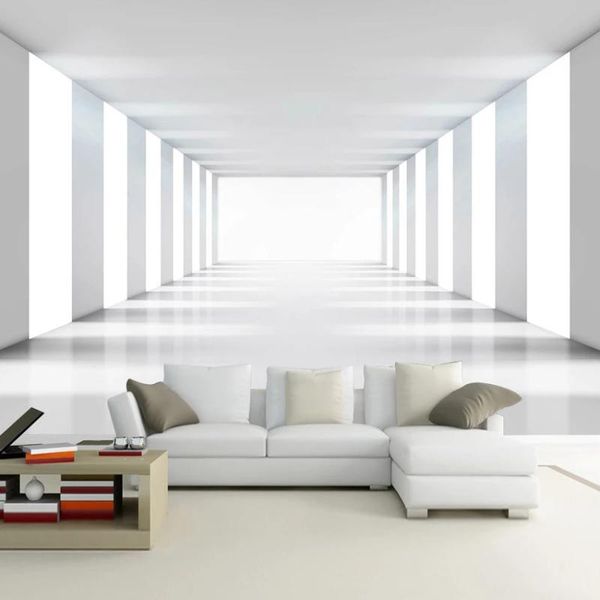 

custom size 3d modern minimalist space expansion living room sofa tv background home decor wall painting mural printed wallpaper wallpapers