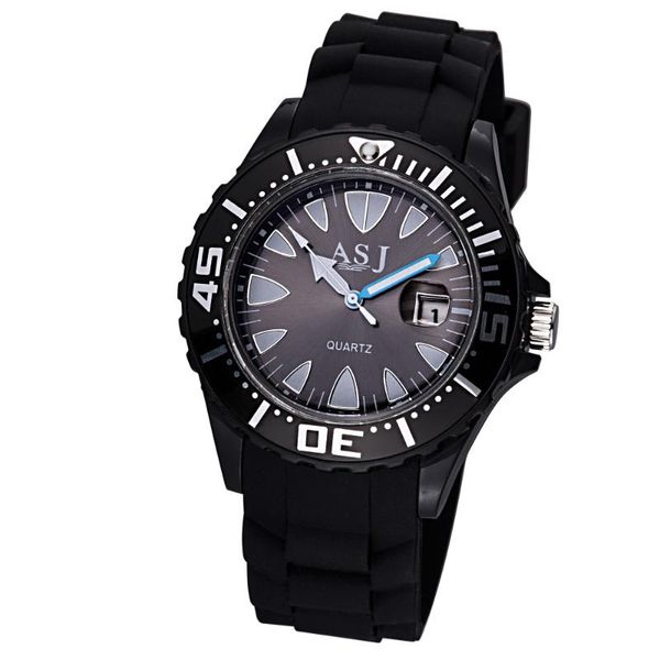 

wristwatches asj 2021 fashion casual silicone watches, student quartz watch boy girl elegant wrist watches calendar, Slivery;brown