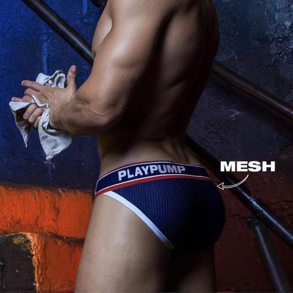 

underpants mesh men briefs breathable underwear cotton u pouch male panties soft quick dry man slip cuecas pp9103, Black;white