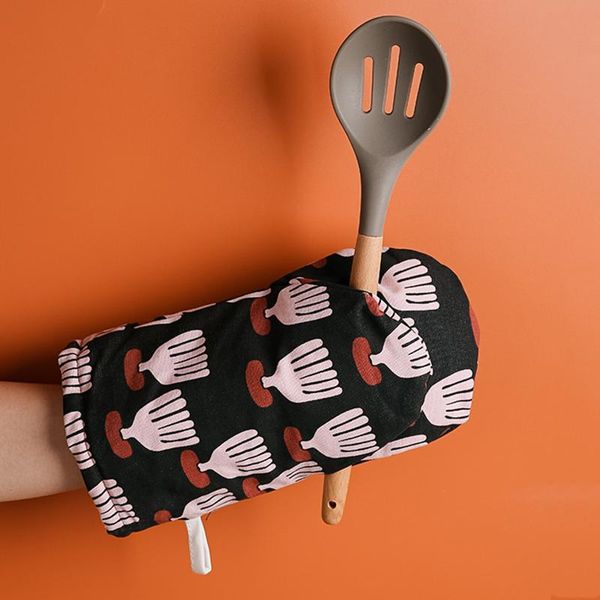 

disposable gloves 1pcs kitchen oven microwave glove heat-resistant cactus printed pot rack cooking food baking hand protector