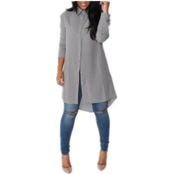 

women's blouses & shirts 2021 long sleeve women spring loose casual blouse blusas solid shirt button office ladies plus size, White