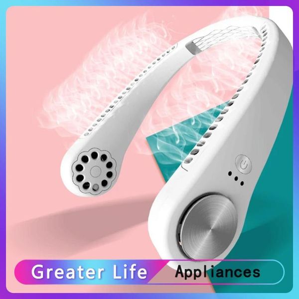 

electric fans m8 bladeless neck hanging fan usb portable personal neckband style chargeable cooling sports