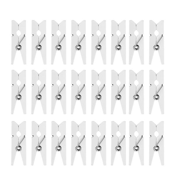 

clothing & wardrobe storage omz 100pcs white mini 2.5cm wooden utility versatile paper clips clothespin picture po cable pictures