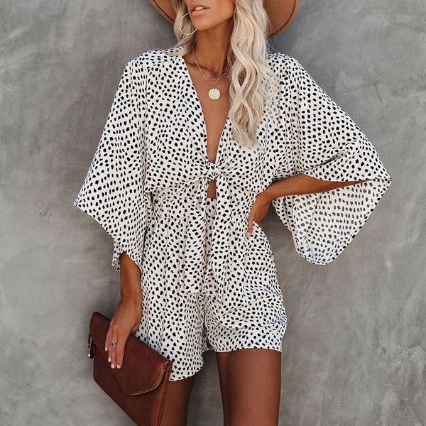 

women's jumpsuits & rompers macacÃ£o com estampa de leopardo, perna larga, decote em v, cadarÃ§o, cintura alta, feminino, verÃ£o, casual,, Black;white