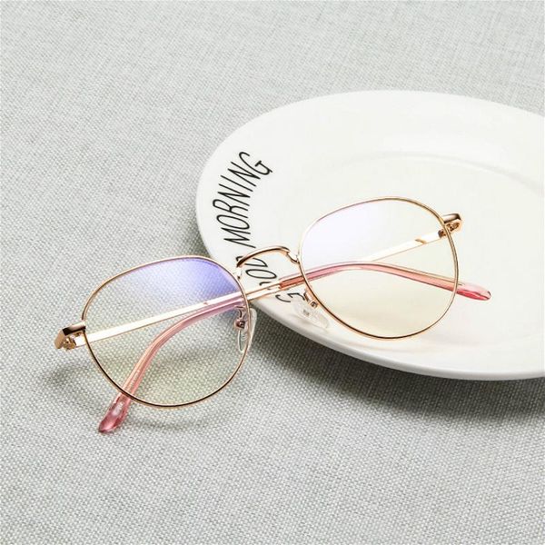 

fashion sunglasses frames retro designer woman glasses optical metal round frame clear lens eyeware black silver gold eye glass 2021