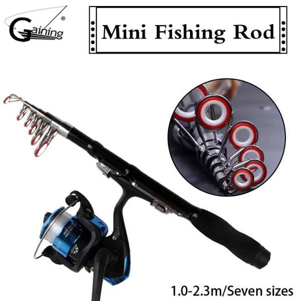 

gaining mini portable fishing rod spinning frb fish hand tackle sea pole 1.0m-2.3m boat rods