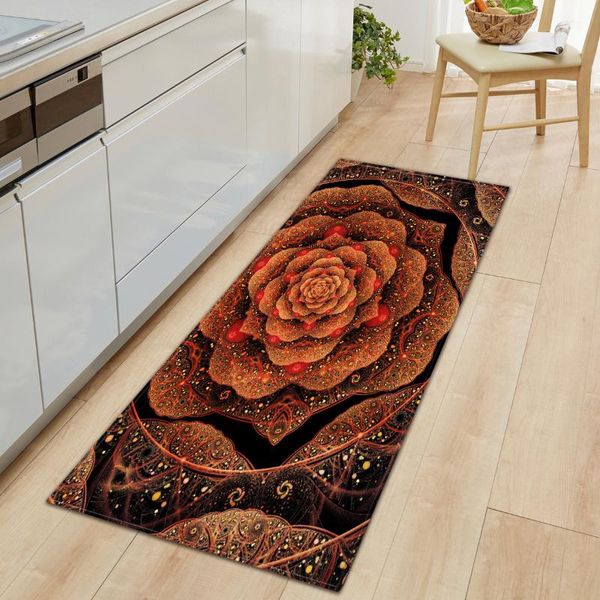 

carpets bathroom kitchen carpet floral pattern hallway doormat anti-slip rugs absorb water mat bath printed floor