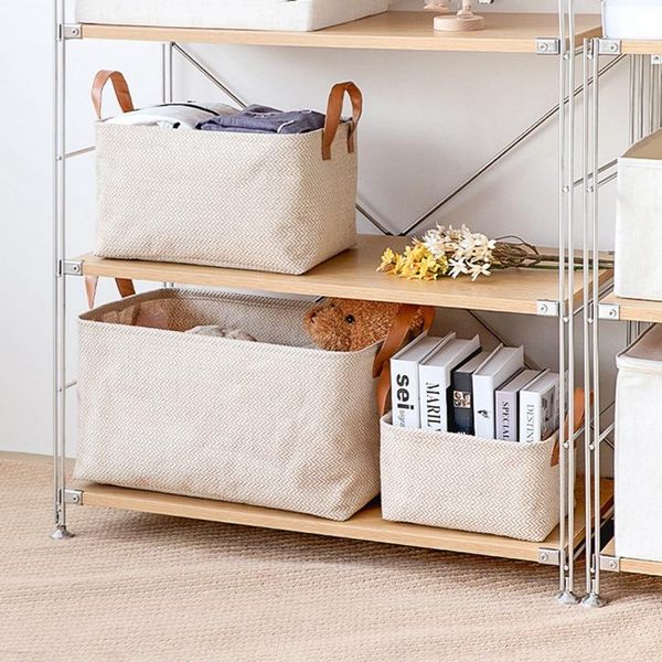 

storage baskets 2pcs woven basket eco-friendly home box foldable organizer laundry toys sundries