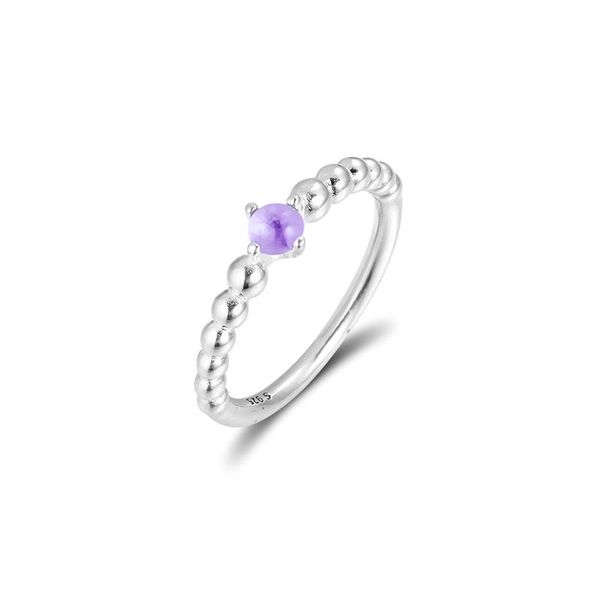 

cluster rings purple beaded 100% 925 sterling-silver-jewelry, Golden;silver