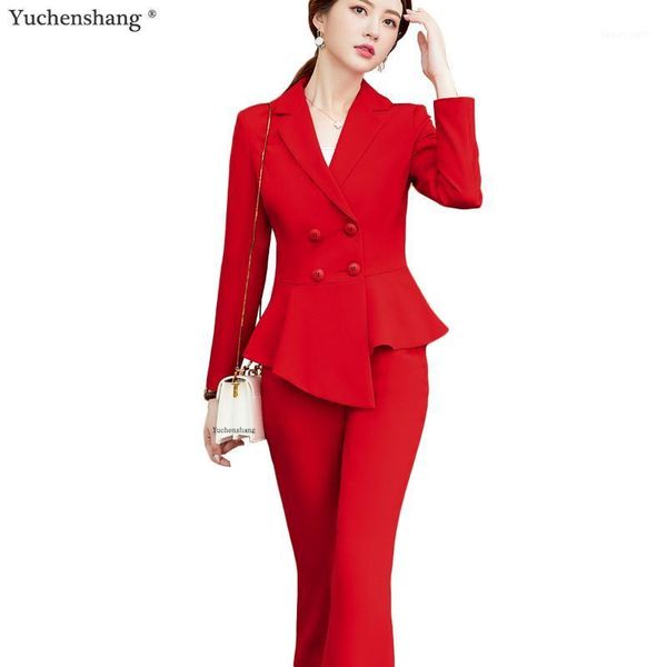 

women's suits & blazers arrives 2 piece set women pant suit formal uniform 2021 fashion plus size solid blazer and pants office lady st, White;black