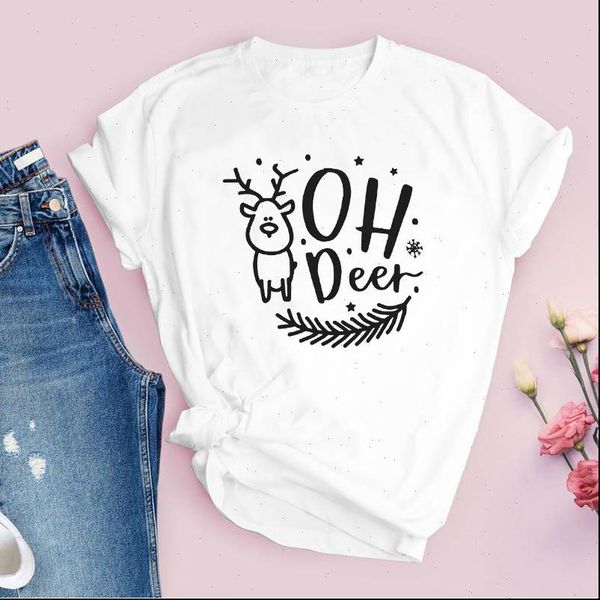 

tees funny deer simple womens t shirt style year 90s holiday christmas clothes female lady clothing graphic, White