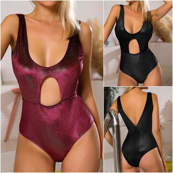

style fashion beachwear solid bathing suit one-piece swimsuit push up bikini bandage swimwear suits
