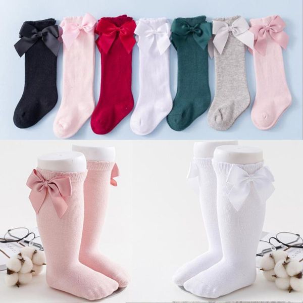 

toddler socks baby girls red/green/pink long cotton breathable infant kids for year booties children, Pink;yellow