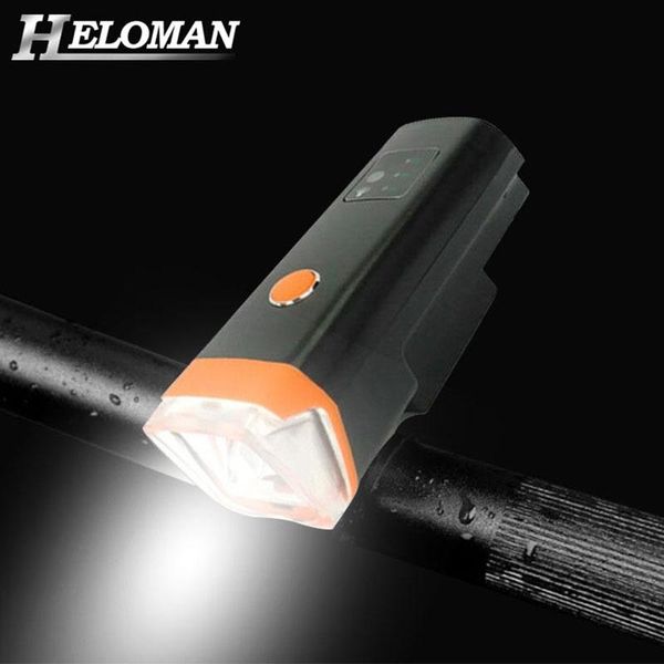 

heloman bike light with horn bell strong 350 lumin usb rechargeable waterproof bicycle lights