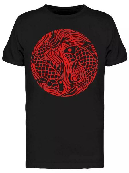 

koi fish logo art graphic men's tee -image by shutterstock, White;black