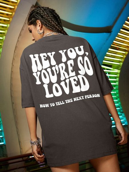 

letter graphic drop shoulder oversized tee y0cc#, White