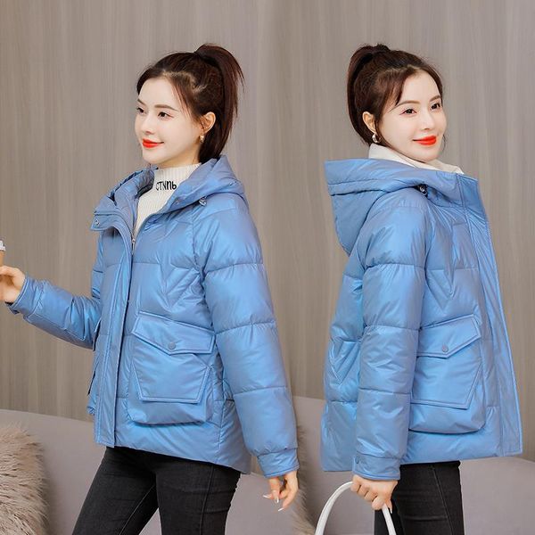 

women's down & parkas cotton jacket women short korean hooded 2021 trendy winter, Black