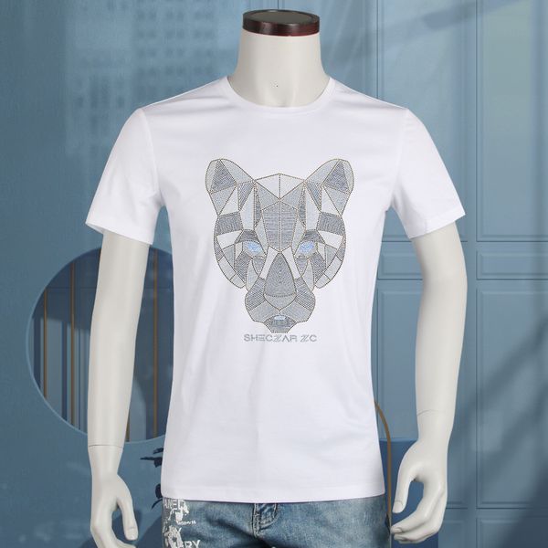 

fashion t shirt 2021 summer short sleeve mercerized cotton korean round neck youth men's clothes, White;black