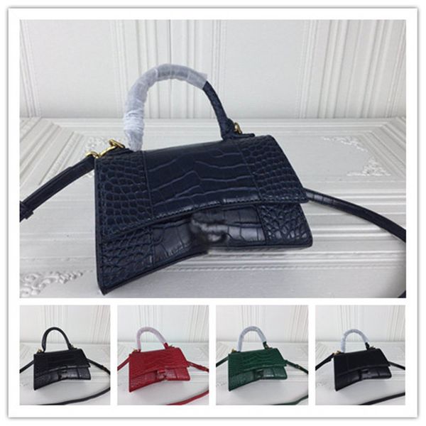 

2021 designer luxury hourglass mini leather shoulder bag women's crossbody croc handle satchel size: 19-12-6.5