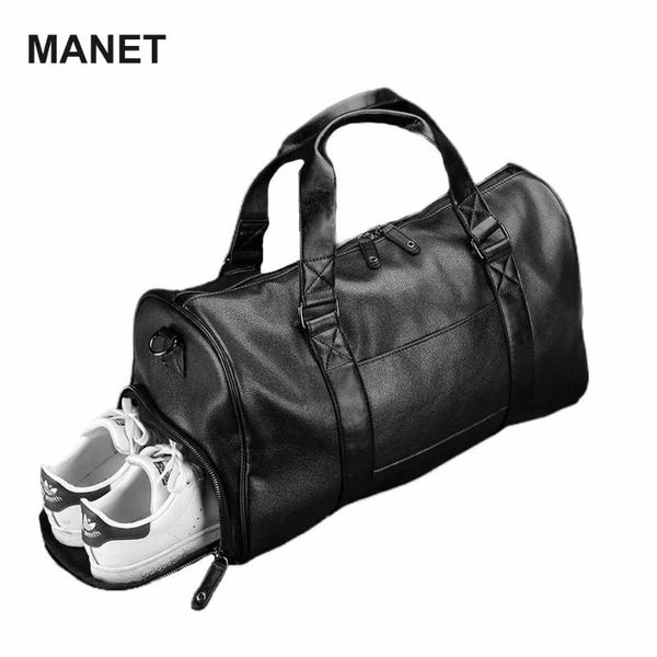 

leather men travle bags vintage layered duffel bag handbags for male large capacity sports gym business
