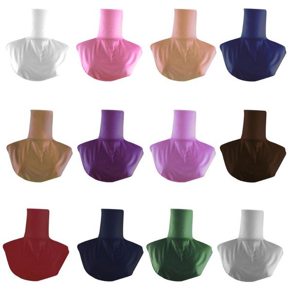 

ethnic clothing islamic fake collar muslim women hijab turtle neck scarf female bib hood false collars arab chest covers underscarf ramadan, Red