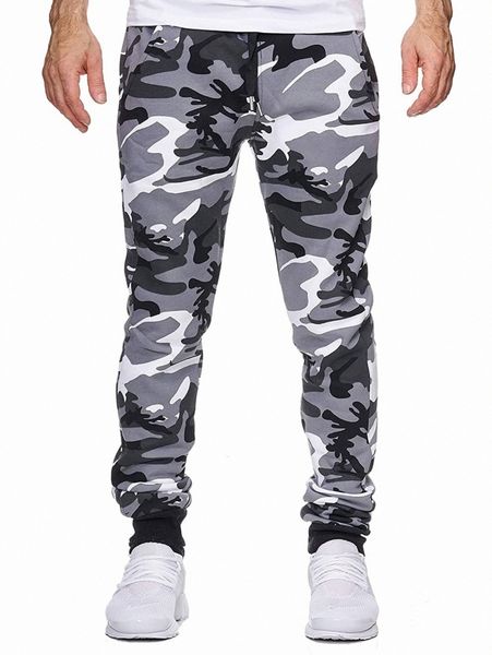 

romwe guys camo print pants 56pz#, Black