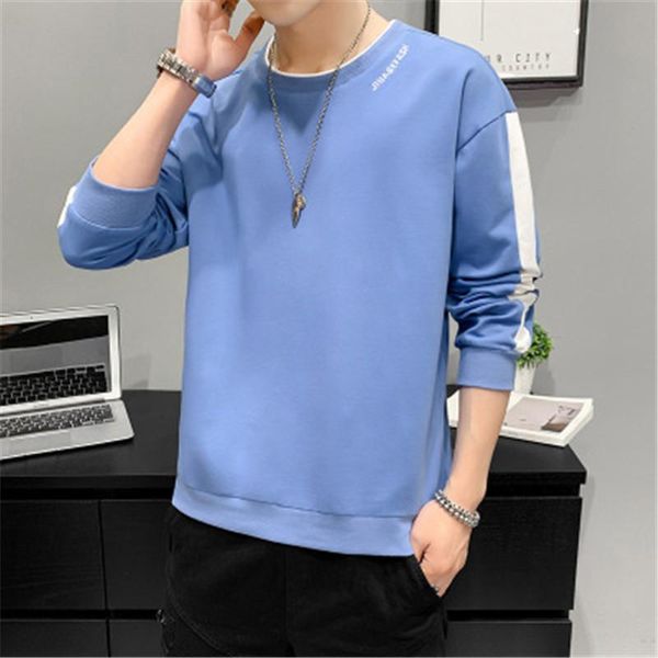 

mens bottoming hoodies fashion korean version long sleeve round neck hooded sweater designer spring autumn male casual loose pullover, Black