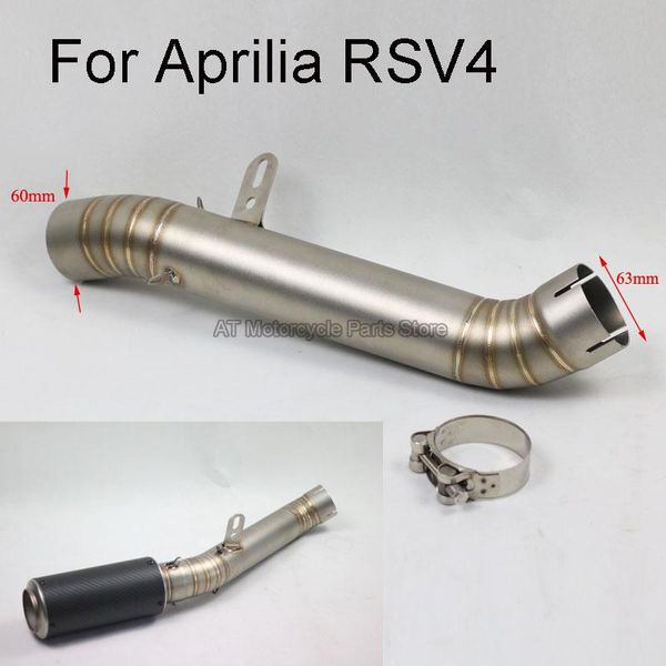 

slip on for aprilia rsv4 2012 2013 2014 2021 motorcycle accessories exhaust pipe middle link steel without system